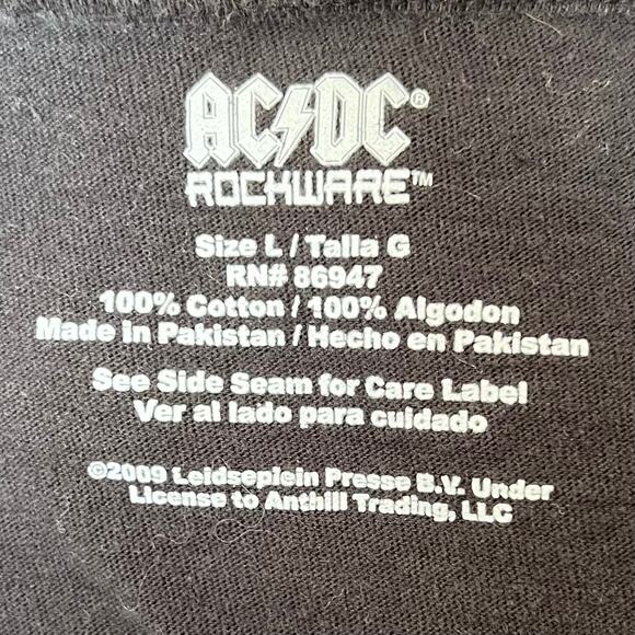 ACDC Black Ice Long Sleeve Graphic T-Shirt Mens Size L - Picture 2 of 10